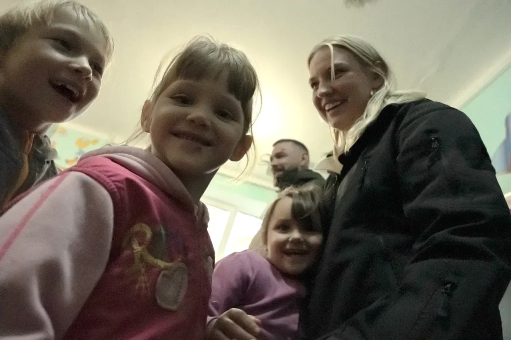 Filming for Peace Kelsie Kimberlin Visiting with children at a Ukrainian orphanage close to the front line Filming for Peace Kelsie Kimberlin Visiting with children at a Ukrainian orphanage close to the front line