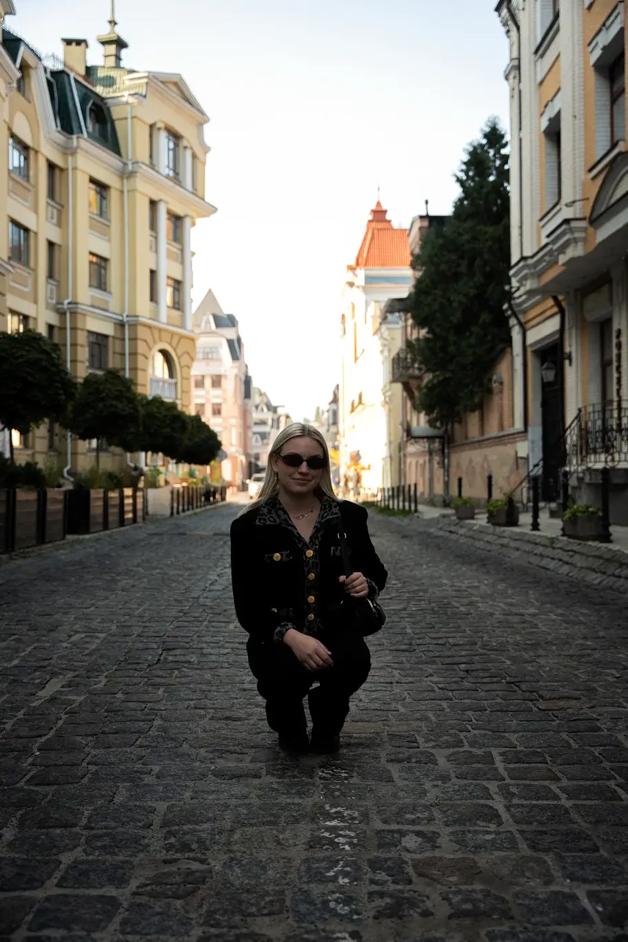 Kelsie Kimberlin on the street in Kyiv