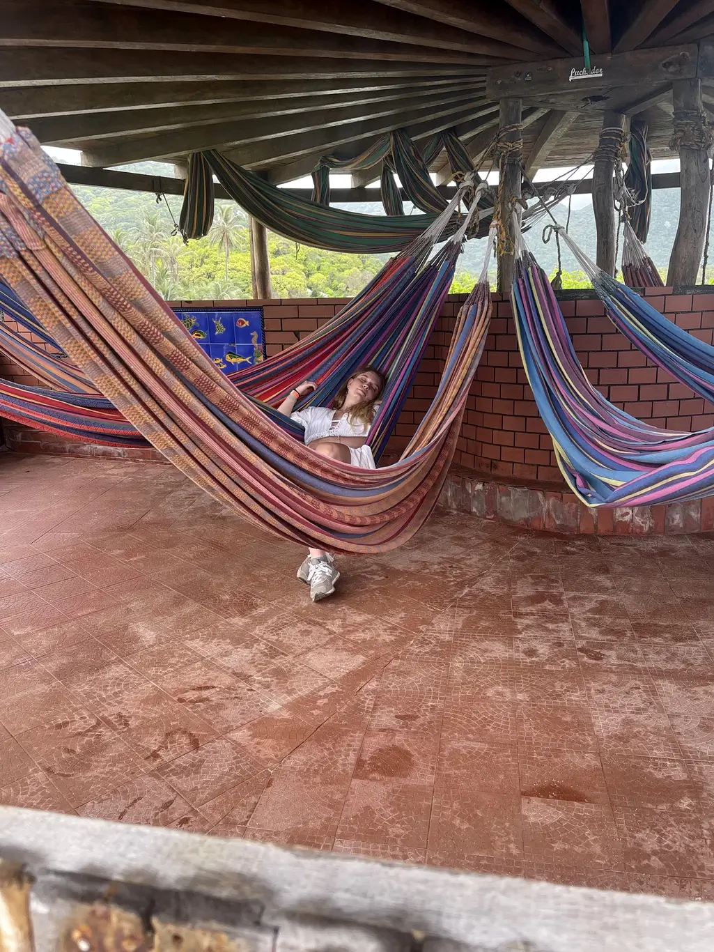 Kelsie Kimberlin relaxes in a hammock